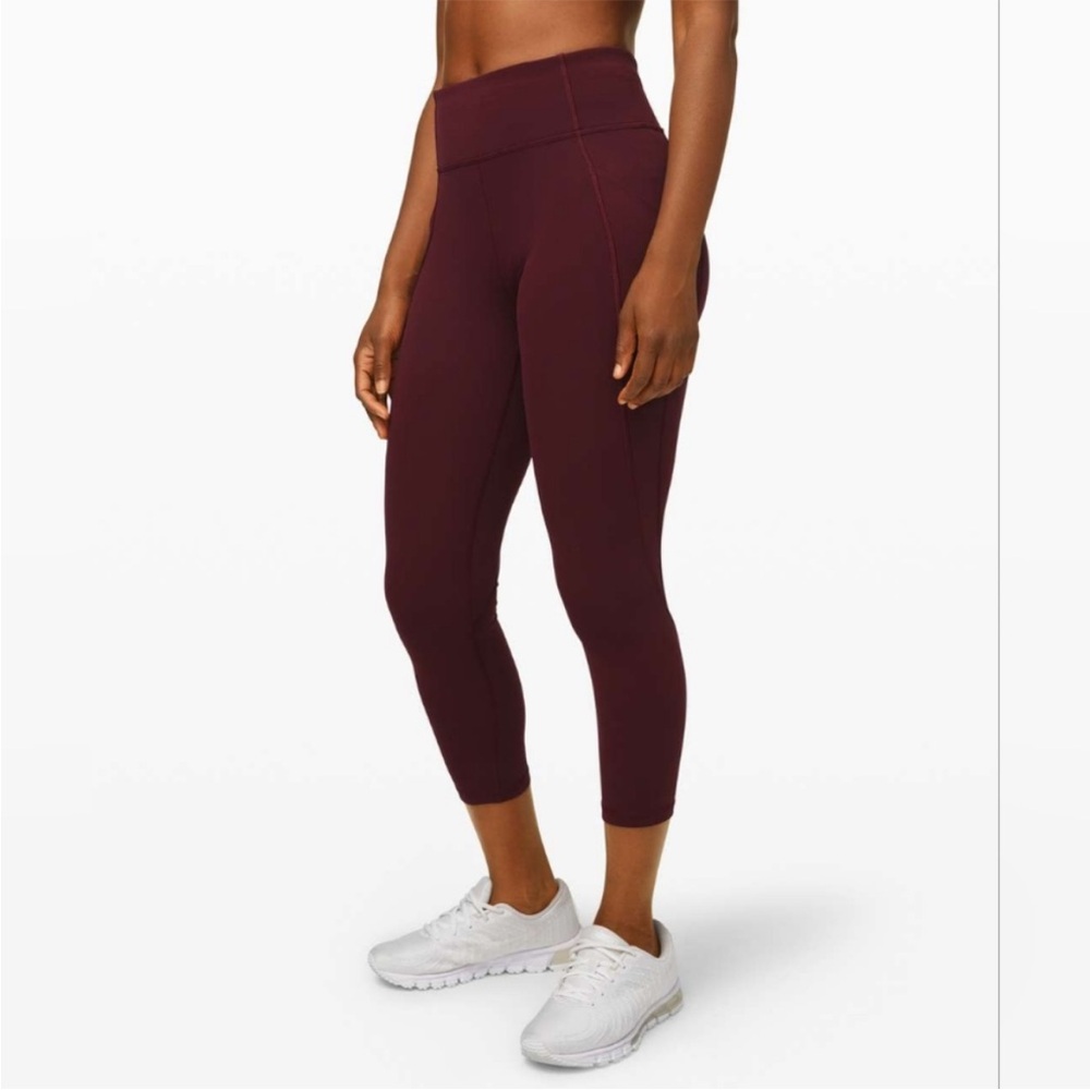 Lululemon Full-On Luxtreme High-Waisted Leggings Burgundy 7/8 Length